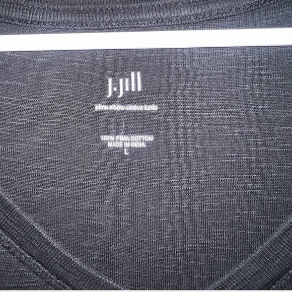 J. Jill Classic Black Short Sleeve Top 100% Pima cotton - Picture 2 of 5